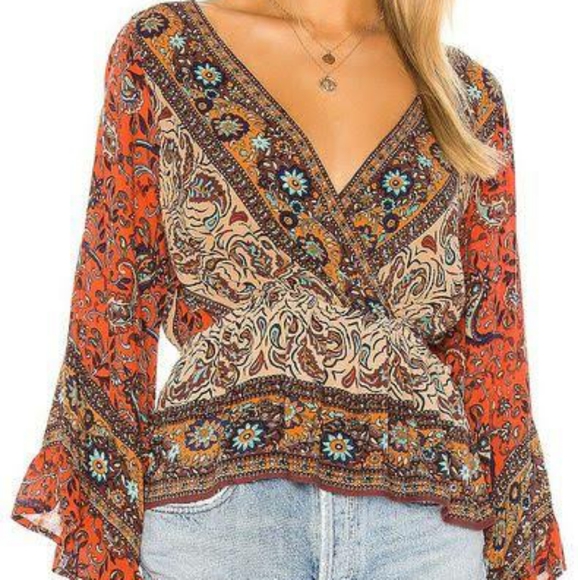 Free People Tops - NWT Free People Rosalie Printed Wrap Top